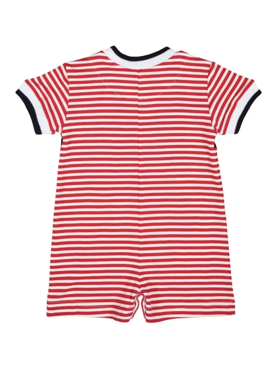 Детский комбинезон-боди с принтом, модель Stripe Knit Shortall With Nautical Applique Florence — изображение 3 из 4, красный