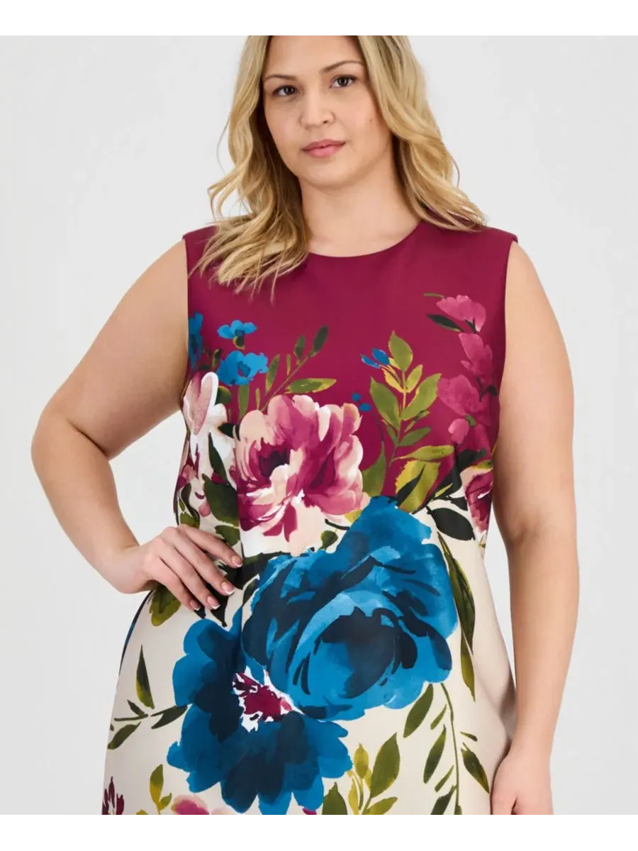 Платье-футляр с принтом Plus Size Anne Klein — изображение 2 из 5, мульти
