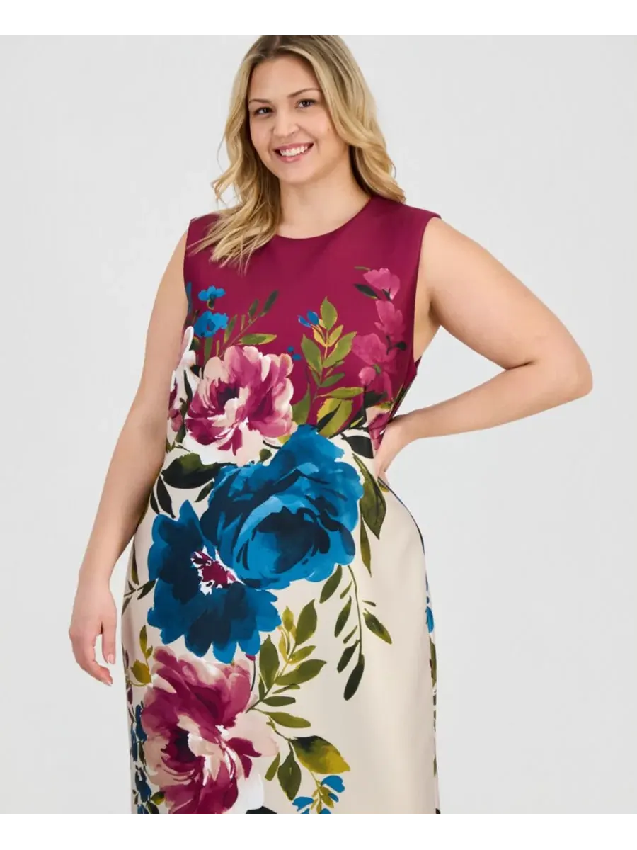 Платье-футляр с принтом Plus Size Anne Klein — изображение 4 из 5, мульти