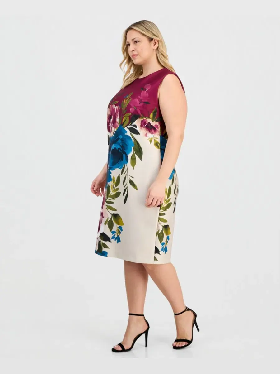 Платье-футляр с принтом Plus Size Anne Klein — изображение 5 из 5, мульти
