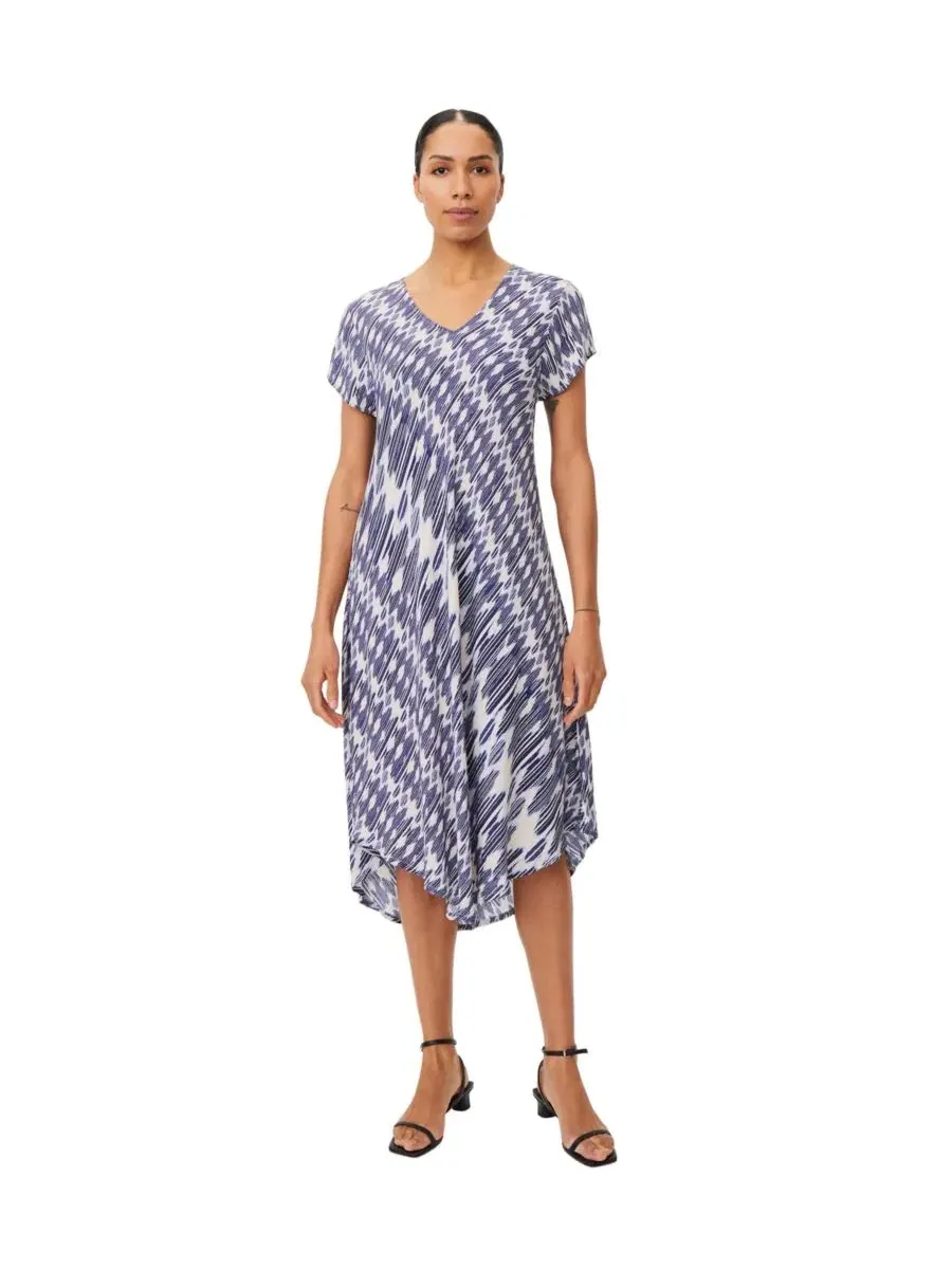 Платье из вискозы с V-образным вырезом, коротким рукавом-кимоно, модель Silky Drape Masai Copenhagen — изображение 1 из 5