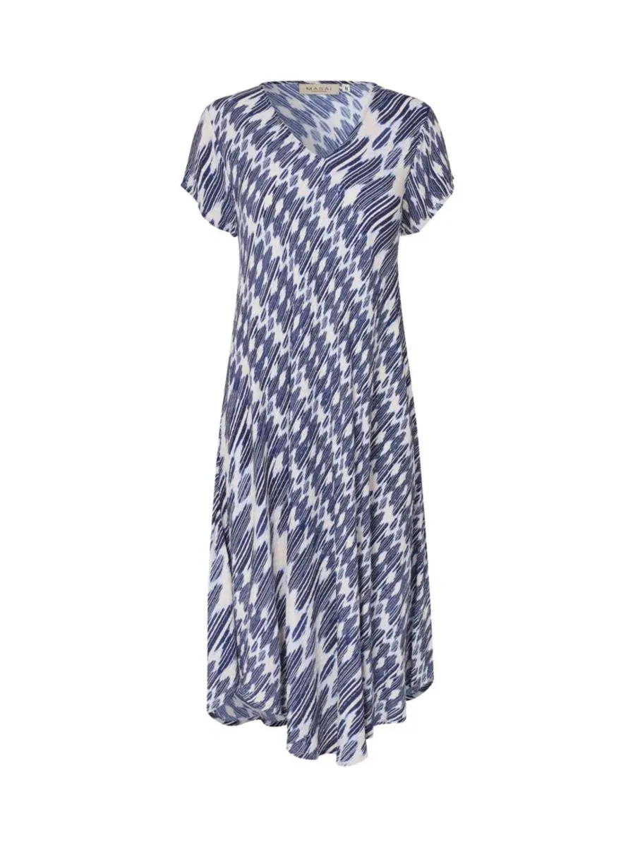 Платье из вискозы с V-образным вырезом, коротким рукавом-кимоно, модель Silky Drape Masai Copenhagen — изображение 5 из 5