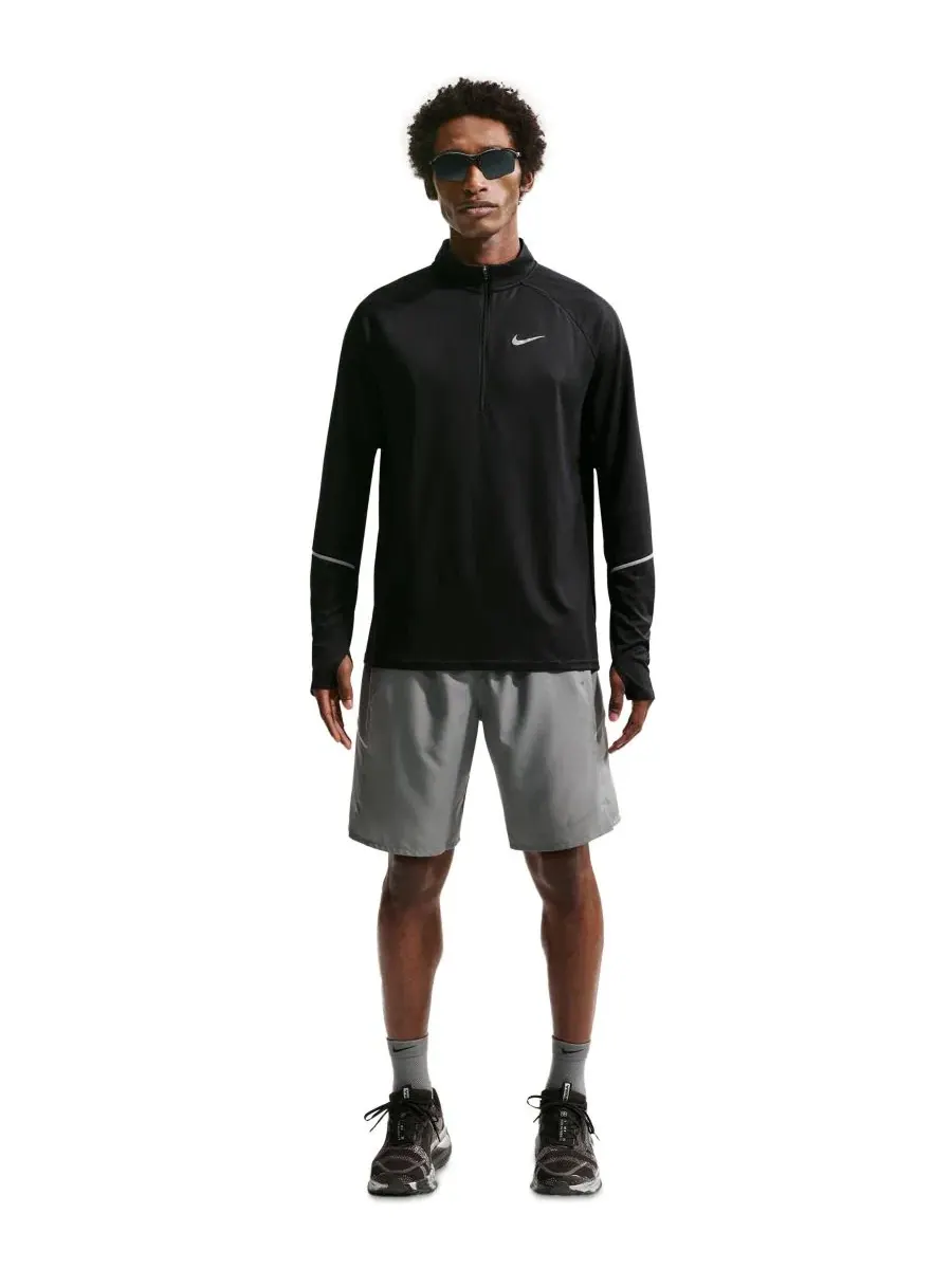 Футболка для бега с длинным рукавом Miler Dri-FIT Nike — изображение 1 из 5, черный/серебристый