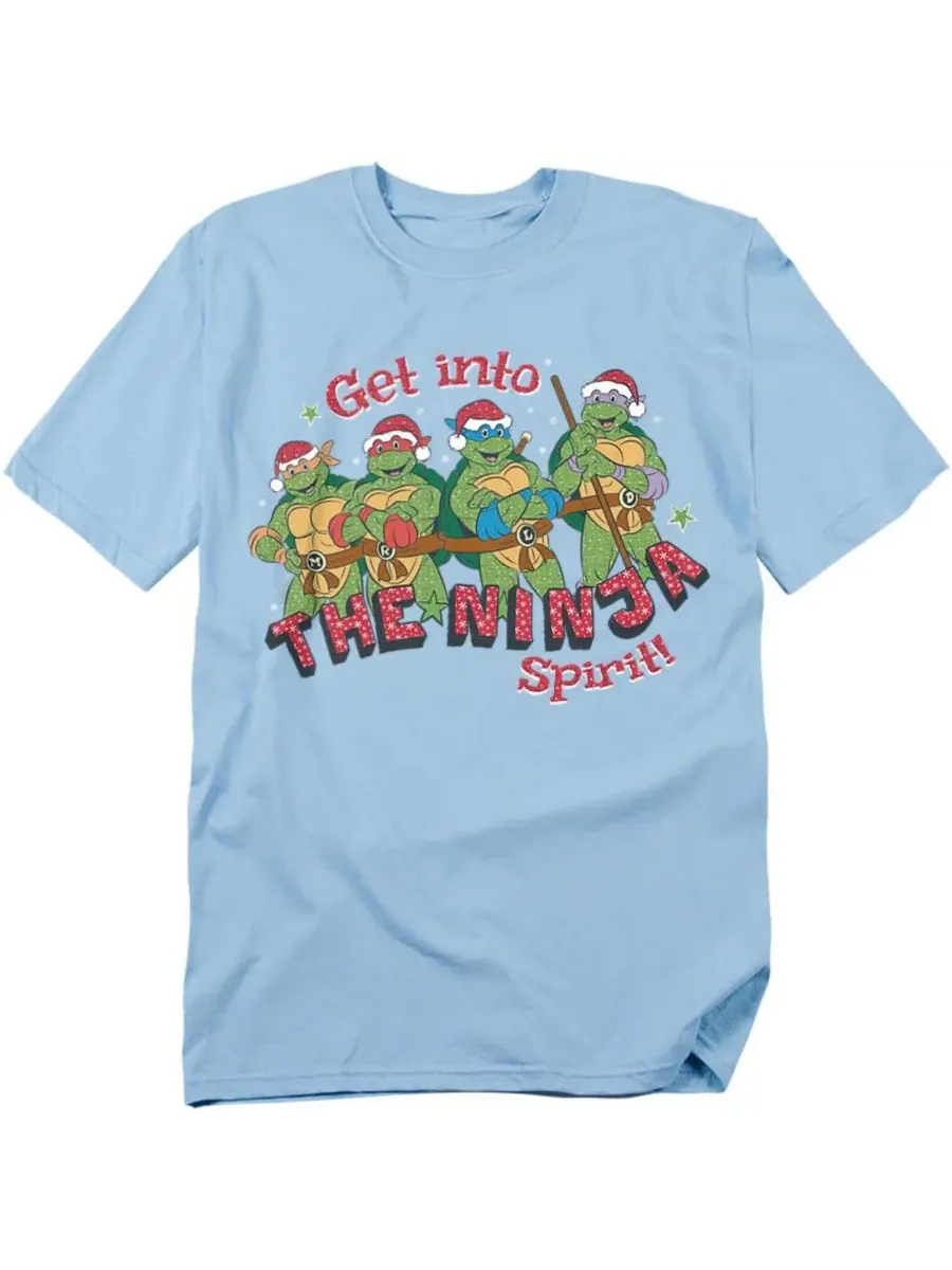 Футболка с принтом The Ninja Christmas Spirit Teenage Mutant Ninja Turtles — изображение 1 из 3, светлый синий