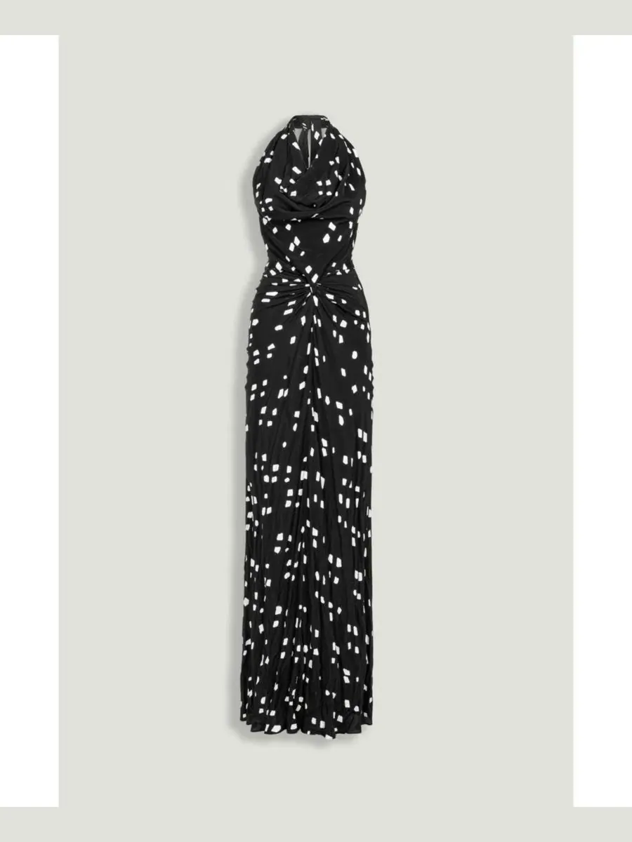 Женское платье макси с принтом, модель Printed Halter Neck Maxi Dress NOCTURNE — изображение 6 из 8, мульти