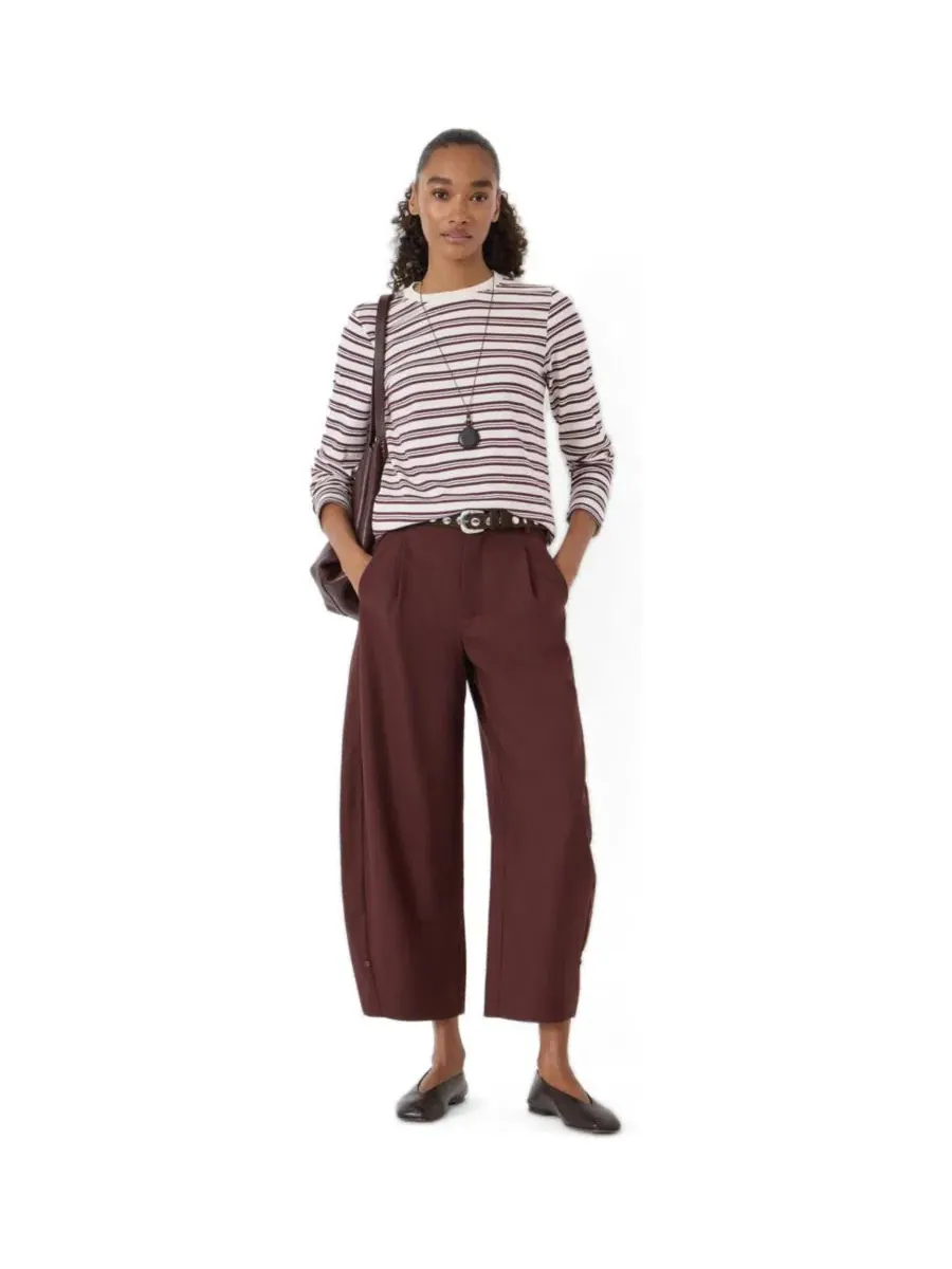 Женский топ с длинным рукавом Mia Striped Slim Crewneck Hush — изображение 2 из 5, винный красный