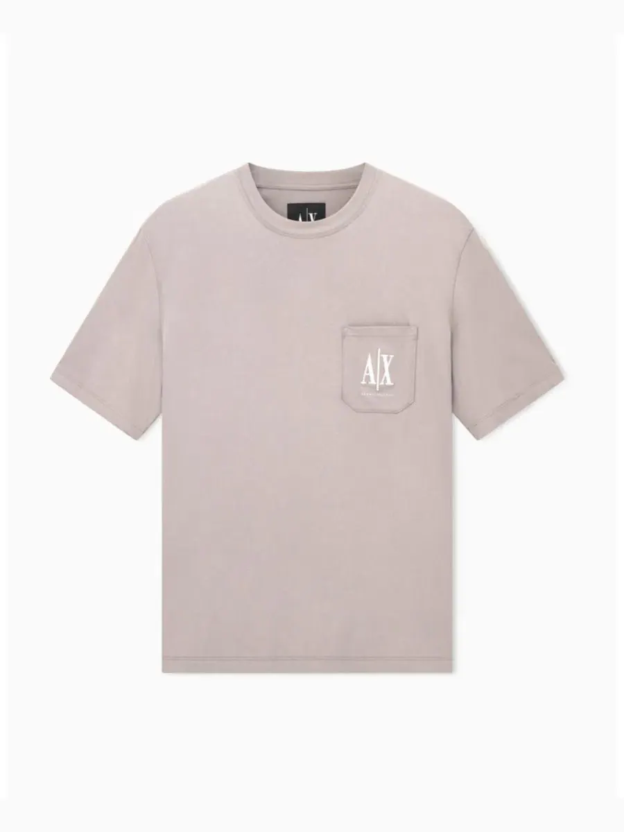 Футболка с нагрудным карманом Oversized Fit A|X Armani Exchange — изображение 2 из 5, хаки