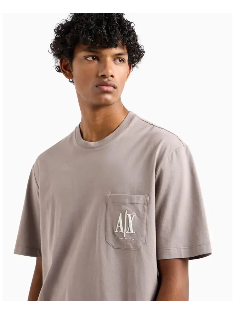 Футболка с нагрудным карманом Oversized Fit A|X Armani Exchange — изображение 5 из 5, хаки