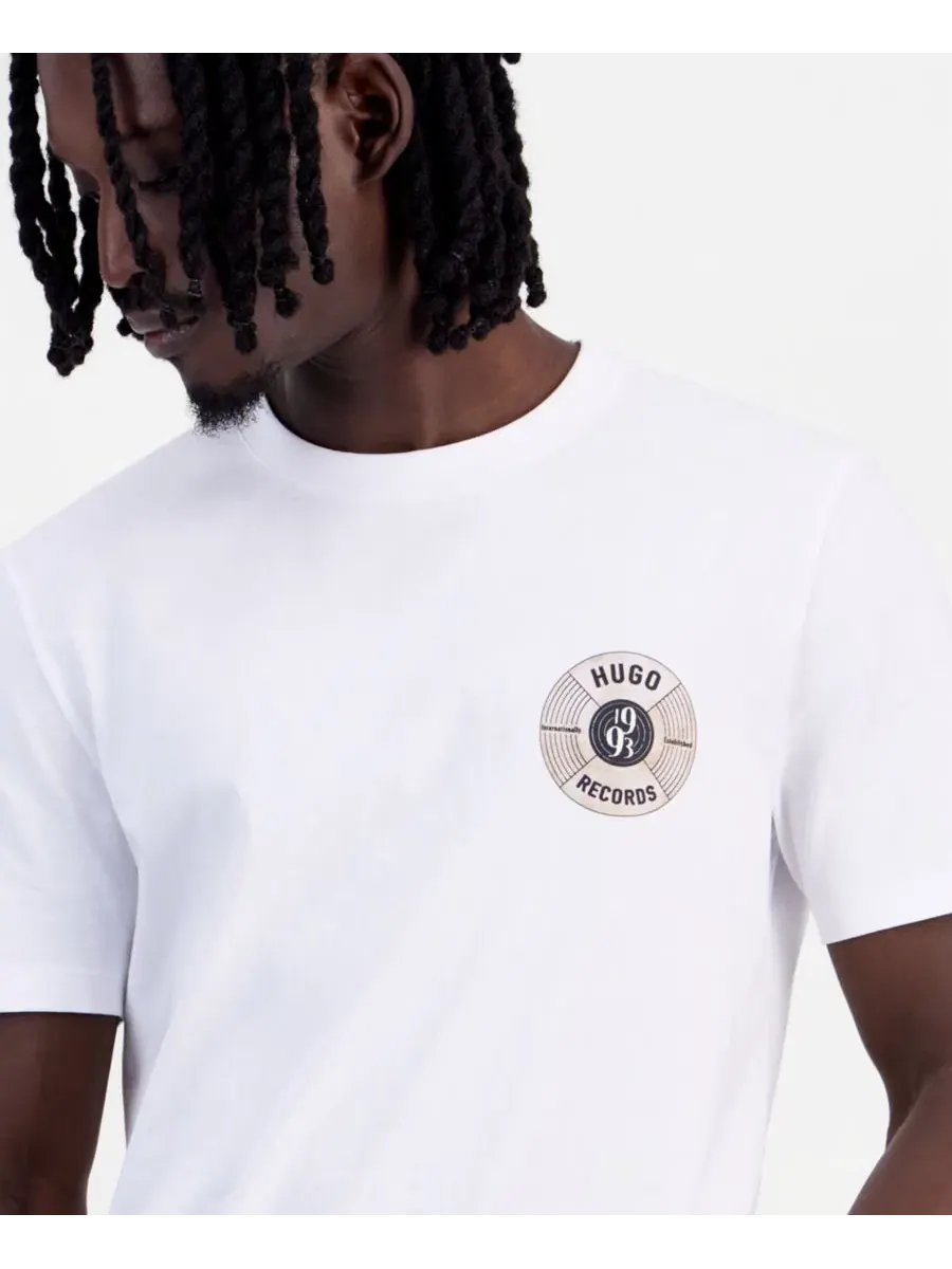 Футболка с графическим принтом Durectee Graphic Crewneck Hugo Boss — изображение 3 из 4, белый