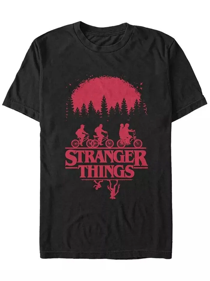 Футболка с коротким рукавом для мужчин Stranger Things Simple Poster Fifth Sun — изображение 1 из 1, черный