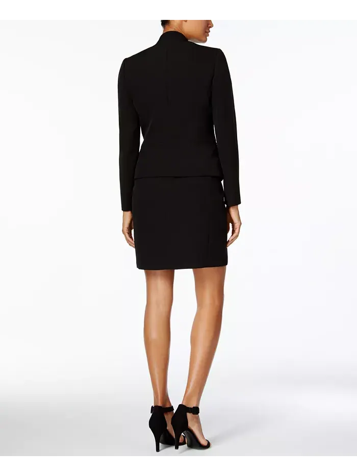 Женский деловой костюм Missy & Petite Executive Collection с шалью и безрукавным платьем-футляром — изображение 4 из 9