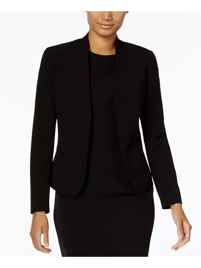 Женский деловой костюм Missy & Petite Executive Collection с шалью и безрукавным платьем-футляром — изображение 5 из 9