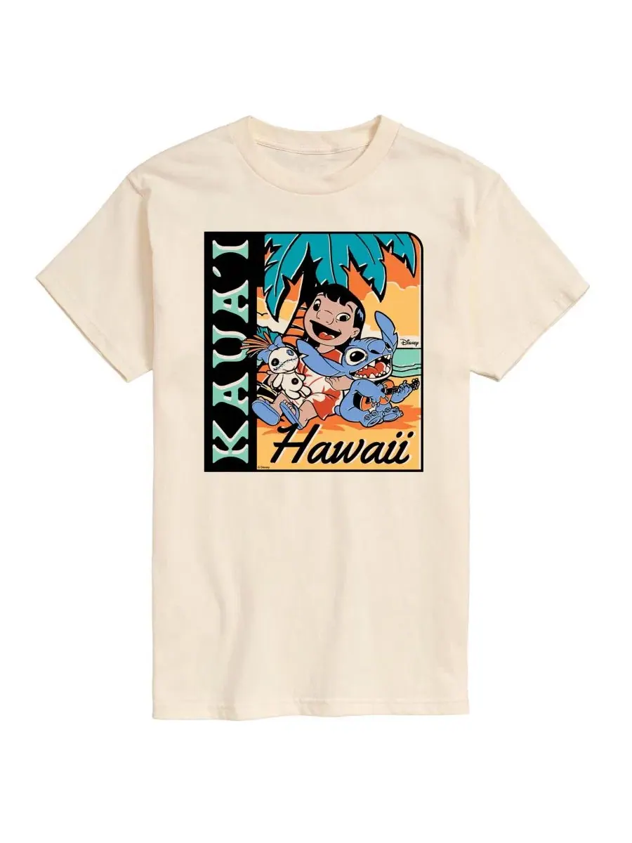 Футболка с коротким рукавом и принтом Lilo and Stitch Kauai AIRWAVES — изображение 1 из 3, бежевый