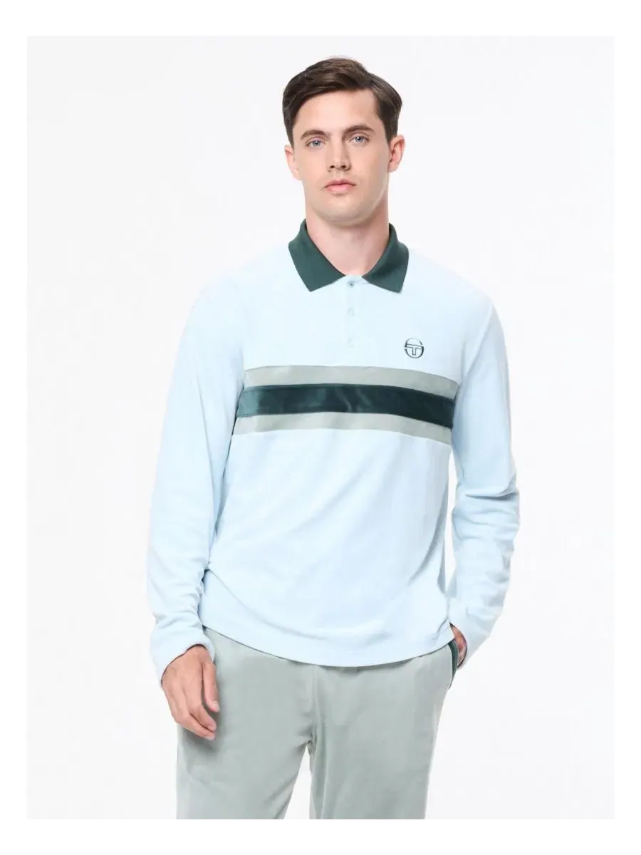 Мужская велюровая рубашка-поло Banda Sergio Tacchini — изображение 1 из 5, синий