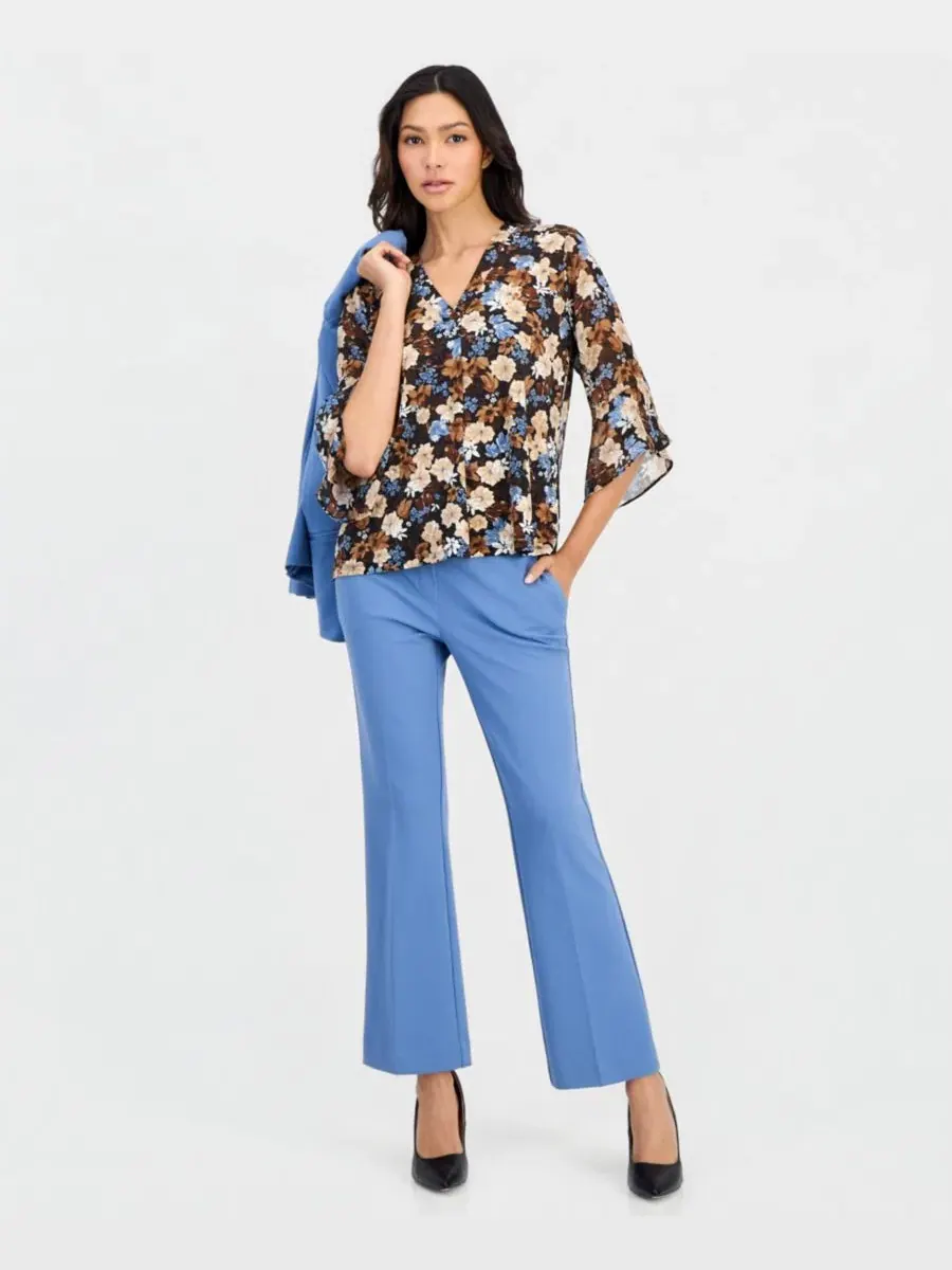 Комплект из жакета, топа с принтом и брюк Anne Klein Essentials — изображение 4 из 4, черный мульти