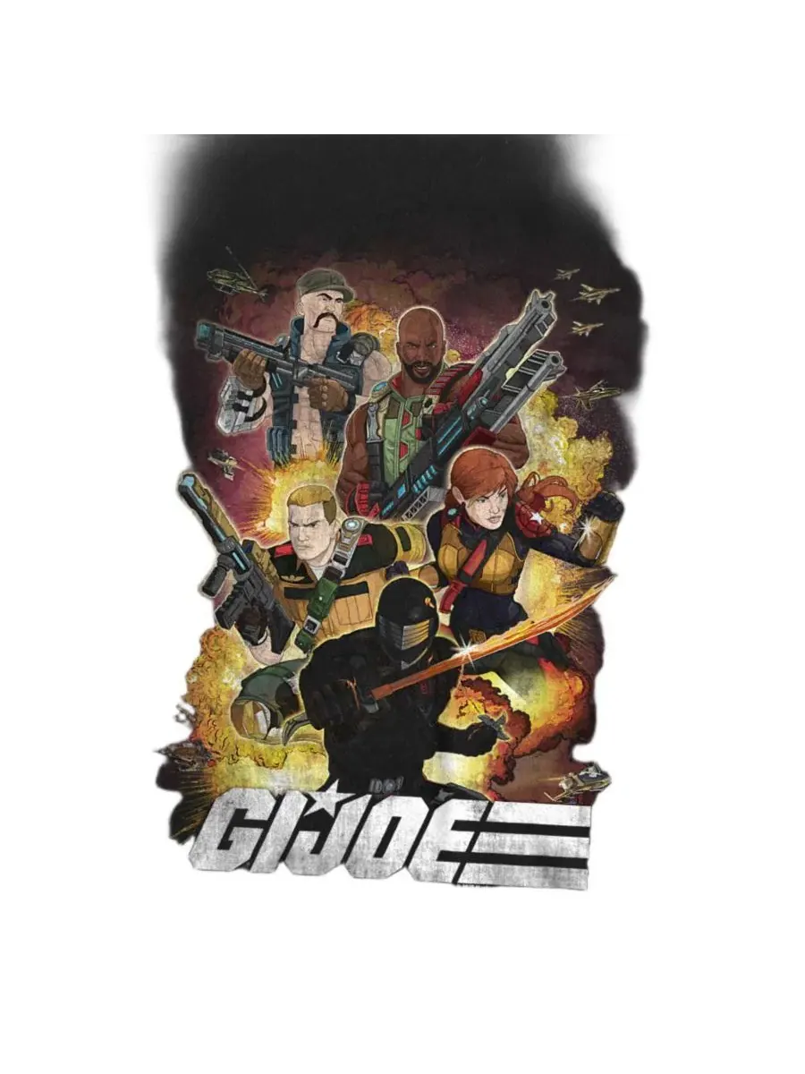 Футболка с принтом Big & Tall + G.I. Joe Hero Group Hasbro+ — изображение 2 из 3, черный