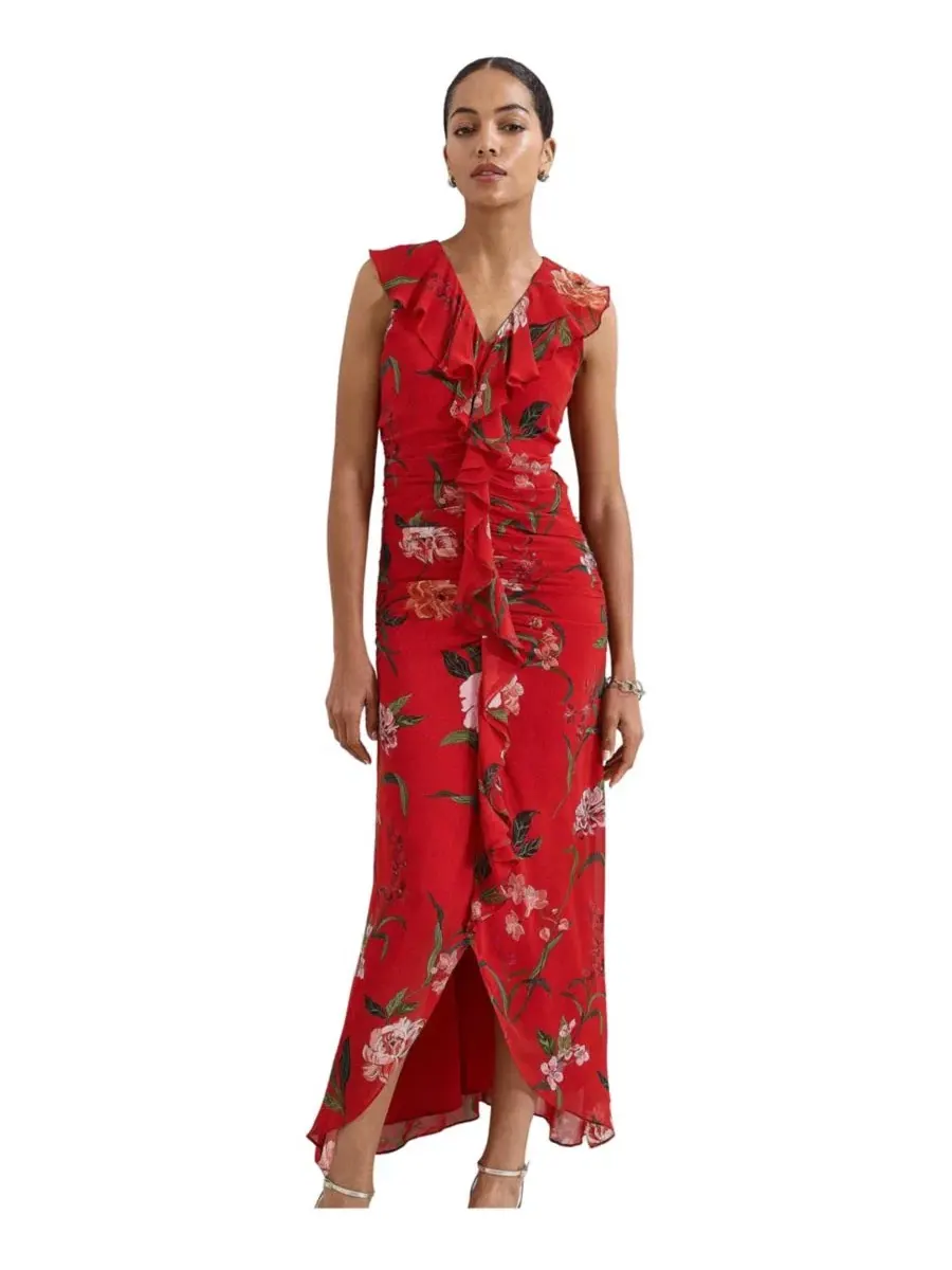 Платье Mae Floral Maxi V-Neck Phase Eight — изображение 1 из 7, красный