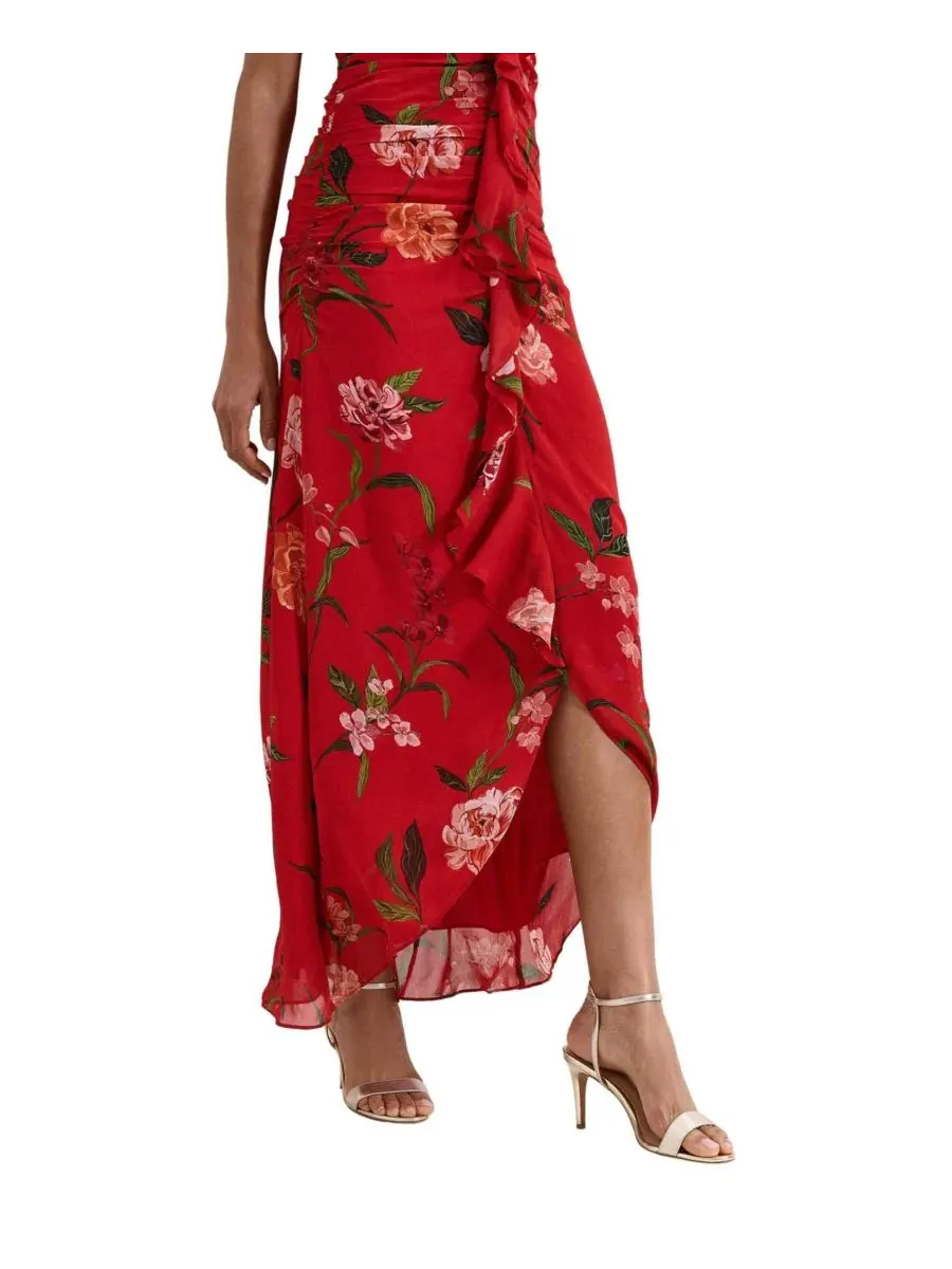 Платье Mae Floral Maxi V-Neck Phase Eight — изображение 5 из 7, красный