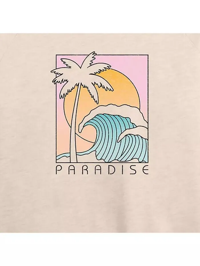 Модная футболка больших размеров с короткими рукавами и рисунком Paradise Hybrid Apparel — изображение 3 из 3, бежевый хаки