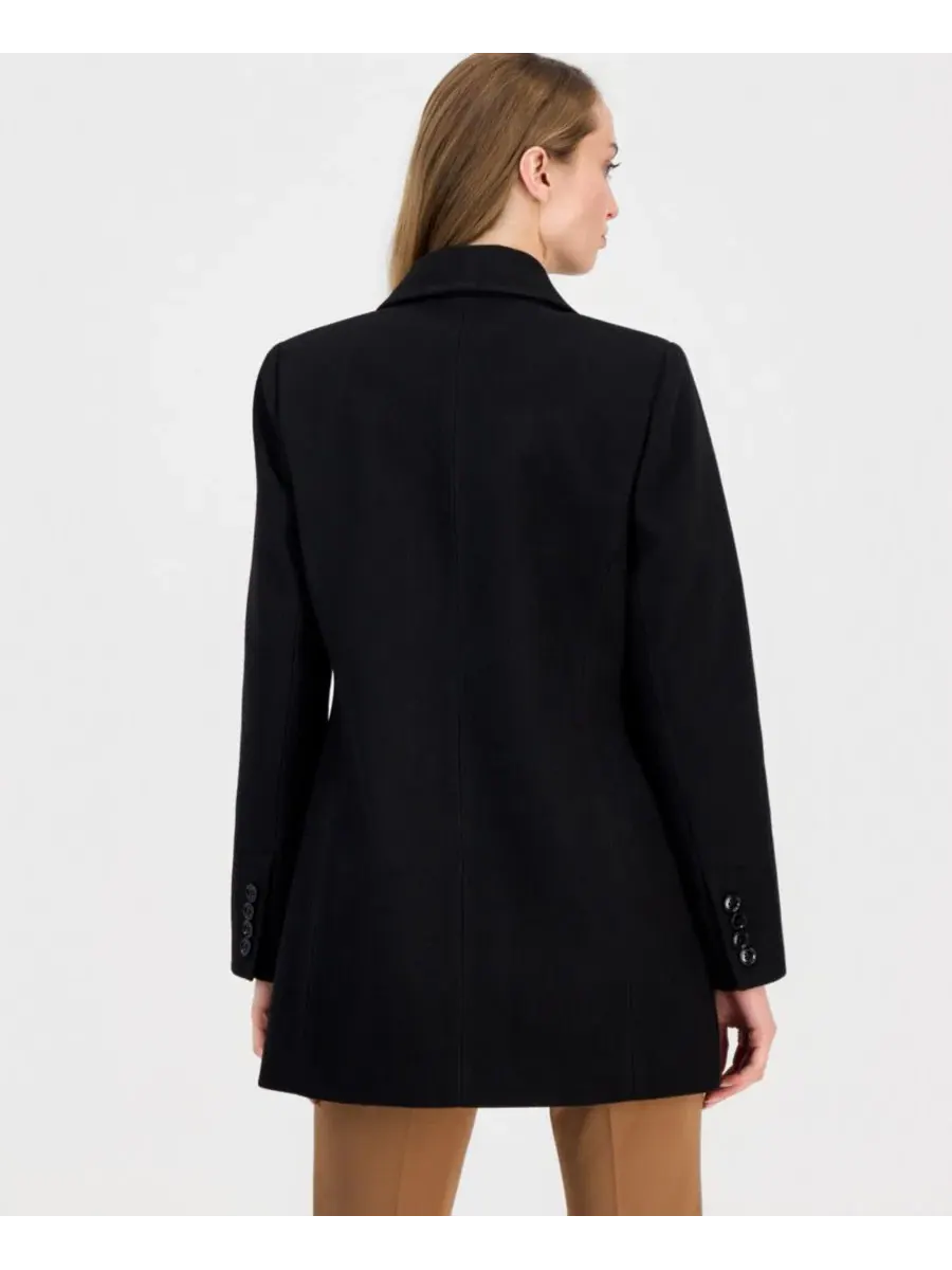 Пальто-даблбрэстед с пик-стежком Anne Klein — изображение 2 из 3, черный