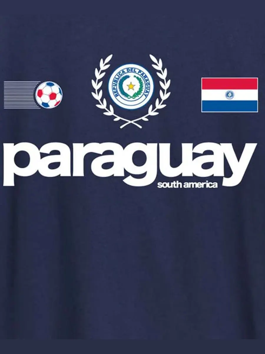 Футболка с принтом Paraguay Soccer Plus Size Hybrid Apparel — изображение 3 из 3, темно-синий