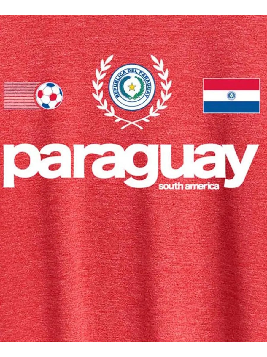 Футболка с длинным рукавом с принтом Paraguay Soccer Hybrid Apparel — изображение 3 из 3, красный