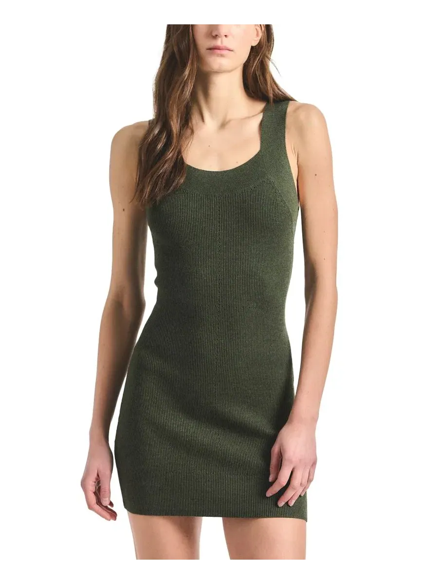 Платье-миди с открытыми плечами Kamila Compact Knit Sleeveless Bodycon Derek Lam 10 Crosby — зеленый