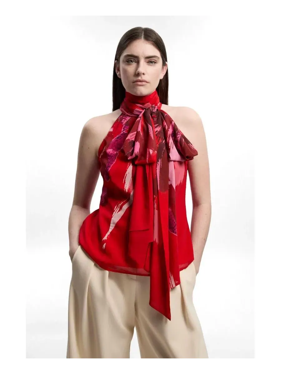 Топ с завязкой на шее без рукавов Karen Millen