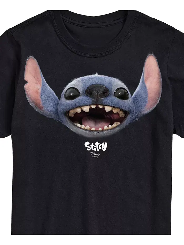 Мужская футболка с коротким рукавом Lilo and Stitch Live Action с изображением лица Стича AIRWAVES — изображение 3 из 3