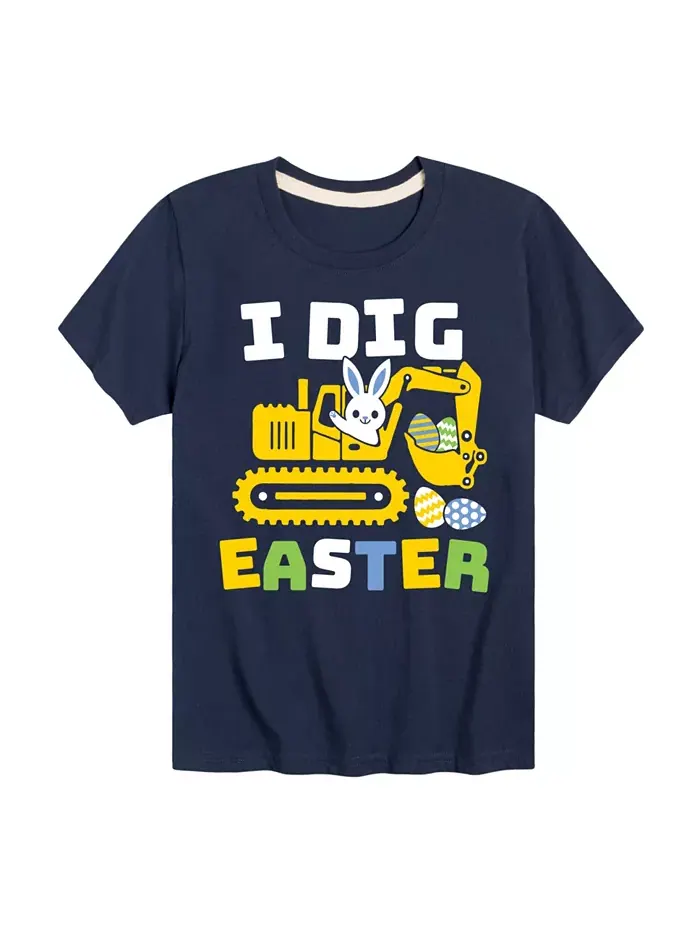 Футболка с принтом "I Dig Easter" для мальчиков старшего возраста Hybrid — изображение 1 из 3, синий