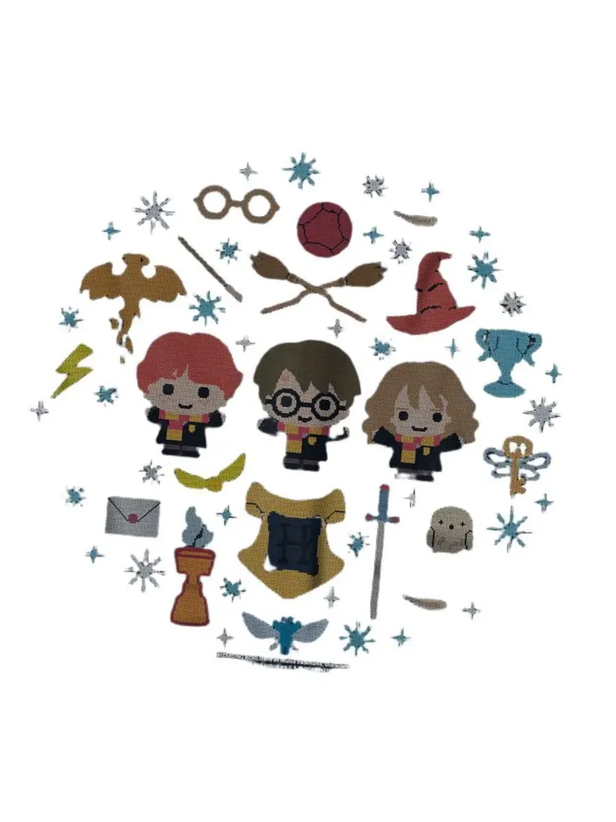 Футболка с принтом Men's Christmas With Harry, Ron And Hermione T Shirt Harry Potter — изображение 3 из 3, темно-синий