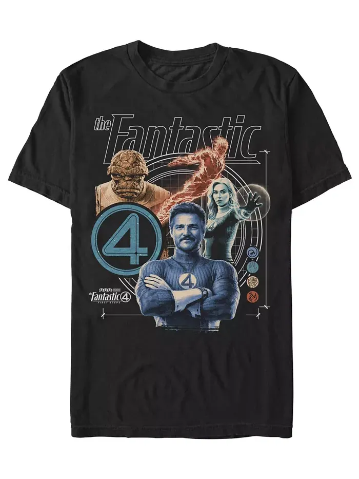 Мужская футболка Fantastic 4 First Steps с длинным рукавом Fifth Sun — изображение 1 из 3, черный