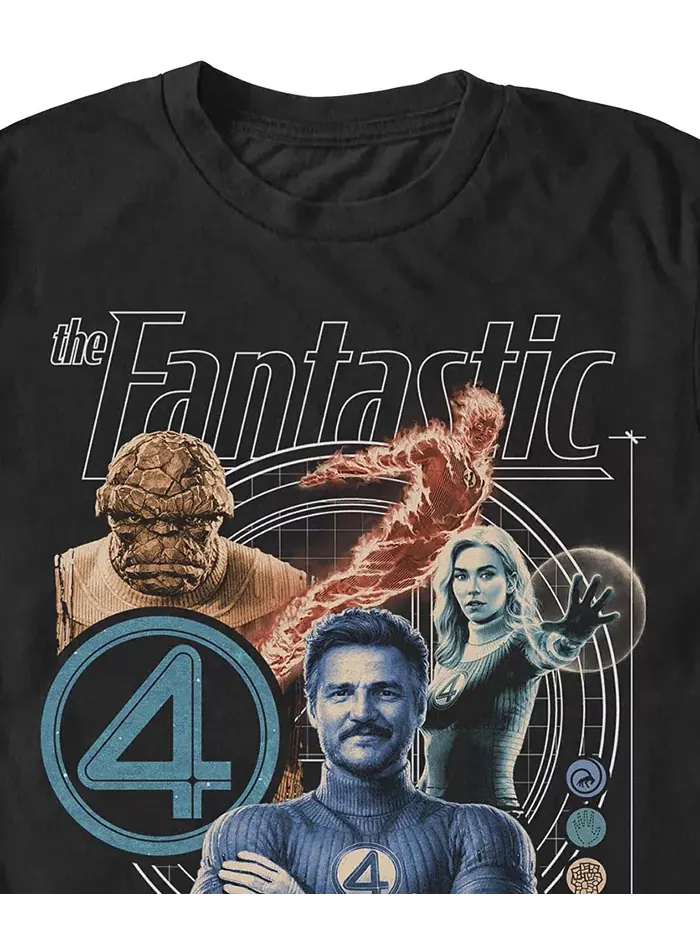 Мужская футболка Fantastic 4 First Steps с длинным рукавом Fifth Sun — изображение 2 из 3, черный