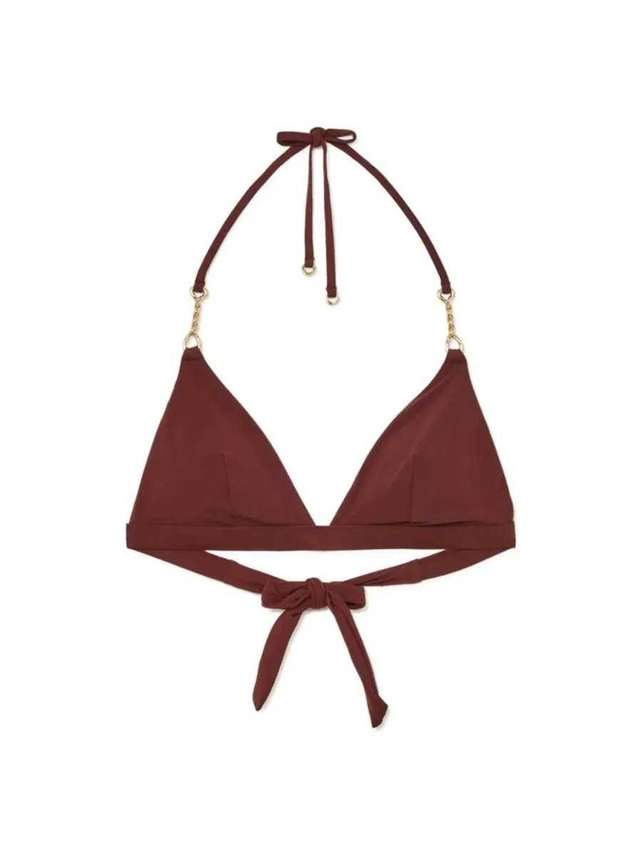 Топ бикини с треугольными чашками и фурнитурой золотистого цвета Ruby Trim Detail Triangle Bikini — изображение 2 из 5