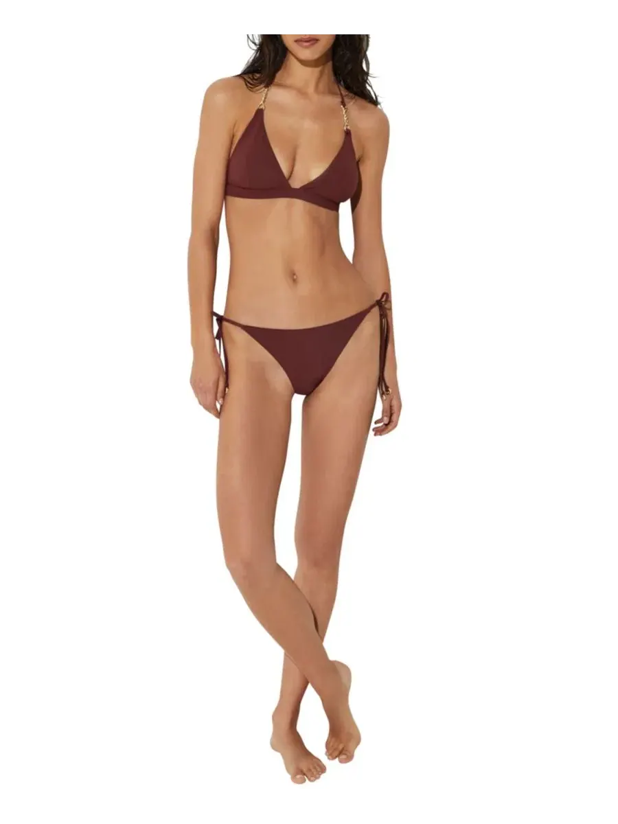 Топ бикини с треугольными чашками и фурнитурой золотистого цвета Ruby Trim Detail Triangle Bikini — изображение 4 из 5