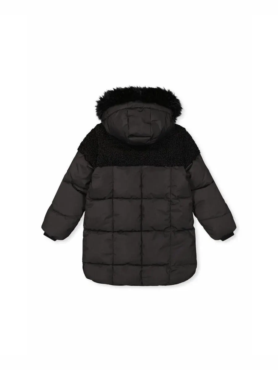 Детский зимний пуховик с капюшоном Transition and Mid-Season Outerwear Deux par Deux — изображение 3 из 5, черный