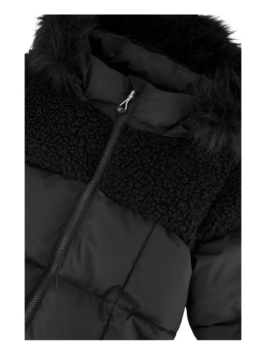 Детский зимний пуховик с капюшоном Transition and Mid-Season Outerwear Deux par Deux — изображение 4 из 5, черный