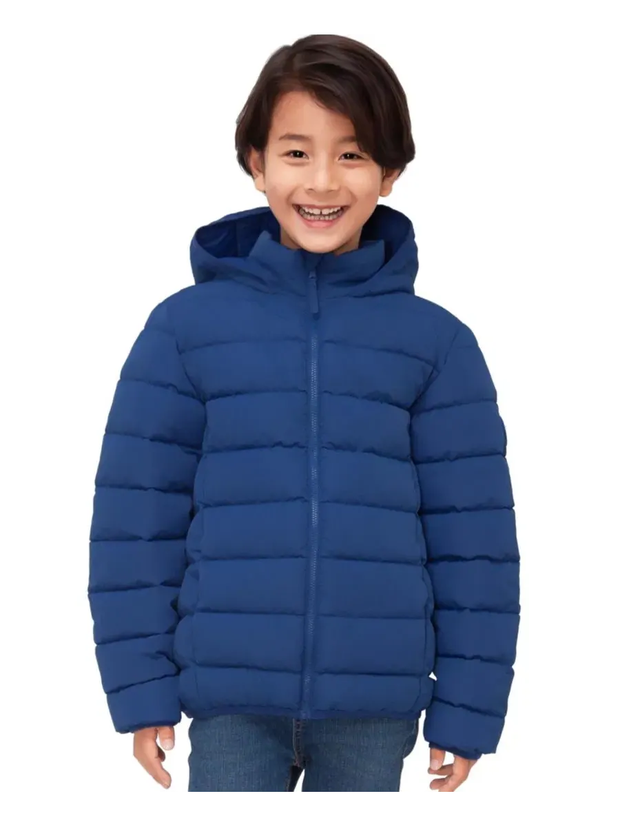 Куртка-пуховик с капюшоном Hudson Lightweight Hooded Puffer Jacket Rokka&Rolla — изображение 1 из 11, синий