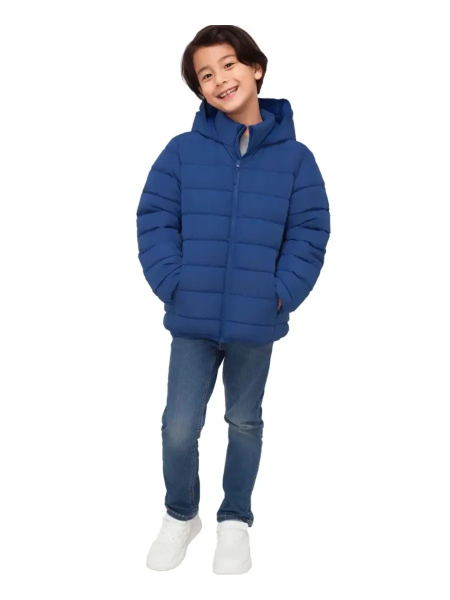Куртка-пуховик с капюшоном Hudson Lightweight Hooded Puffer Jacket Rokka&Rolla — изображение 5 из 11, синий