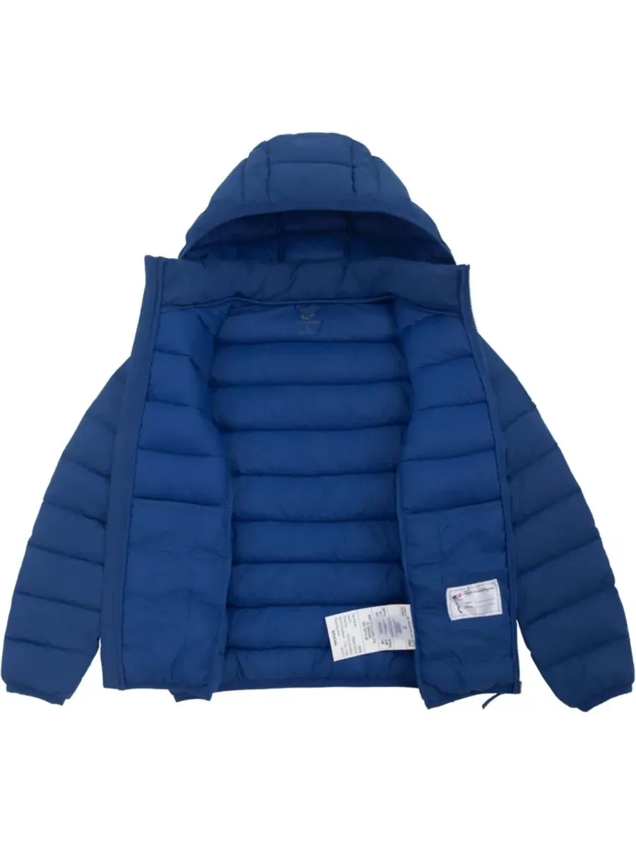 Куртка-пуховик с капюшоном Hudson Lightweight Hooded Puffer Jacket Rokka&Rolla — изображение 9 из 11, синий