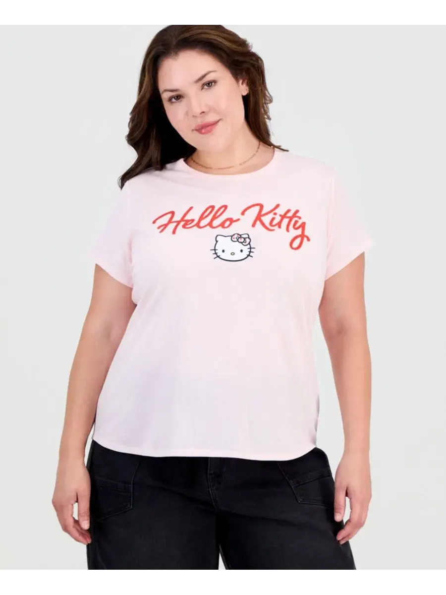 Футболка с принтом Hello Kitty Plus Size Love Tribe — розовый
