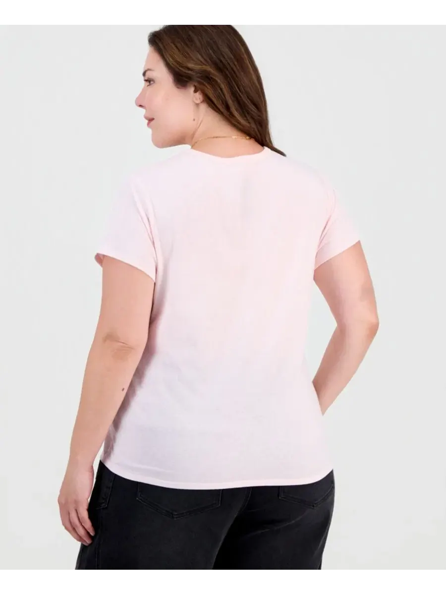 Футболка с принтом Hello Kitty Plus Size Love Tribe — изображение 4 из 4, розовый
