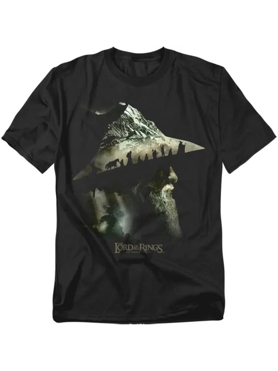 Футболка с длинным рукавом с принтом Gandalf Fellowship Mountains Lord Of The Rings — изображение 1 из 3, черный