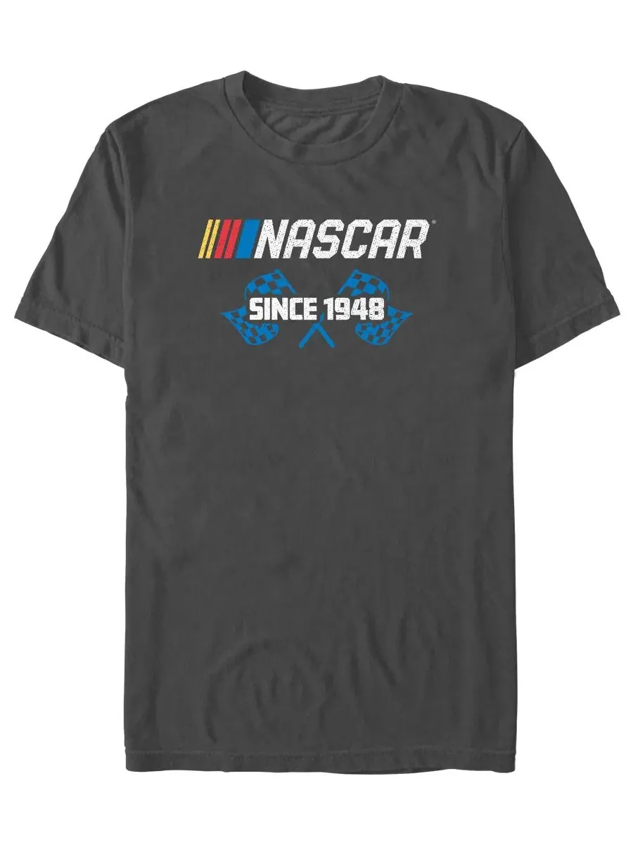 Футболка с графическим принтом Nascar Racing Logo Fifth Sun — изображение 1 из 3, темно-серый