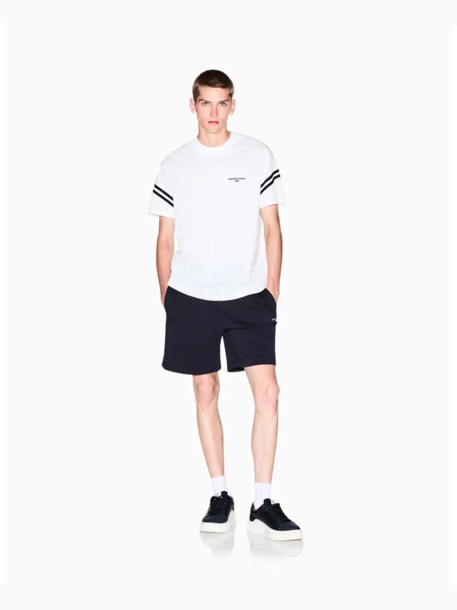 Мужские флисовые шорты с завязками и графическим принтом A|X Armani Exchange — изображение 4 из 5, глубокий темно-синий