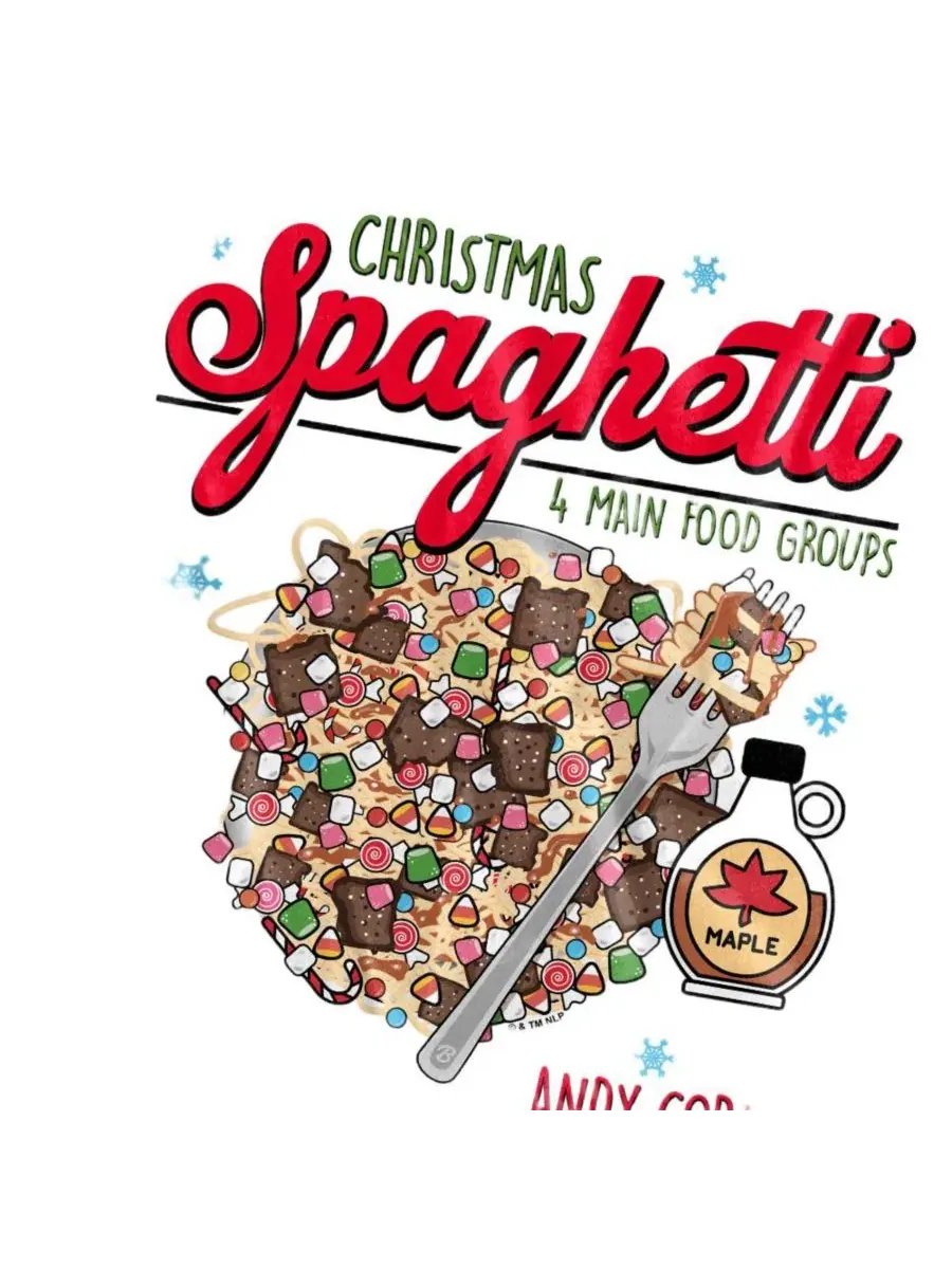 Футболка с принтом Christmas Spaghetti Elf — изображение 4 из 5, белый