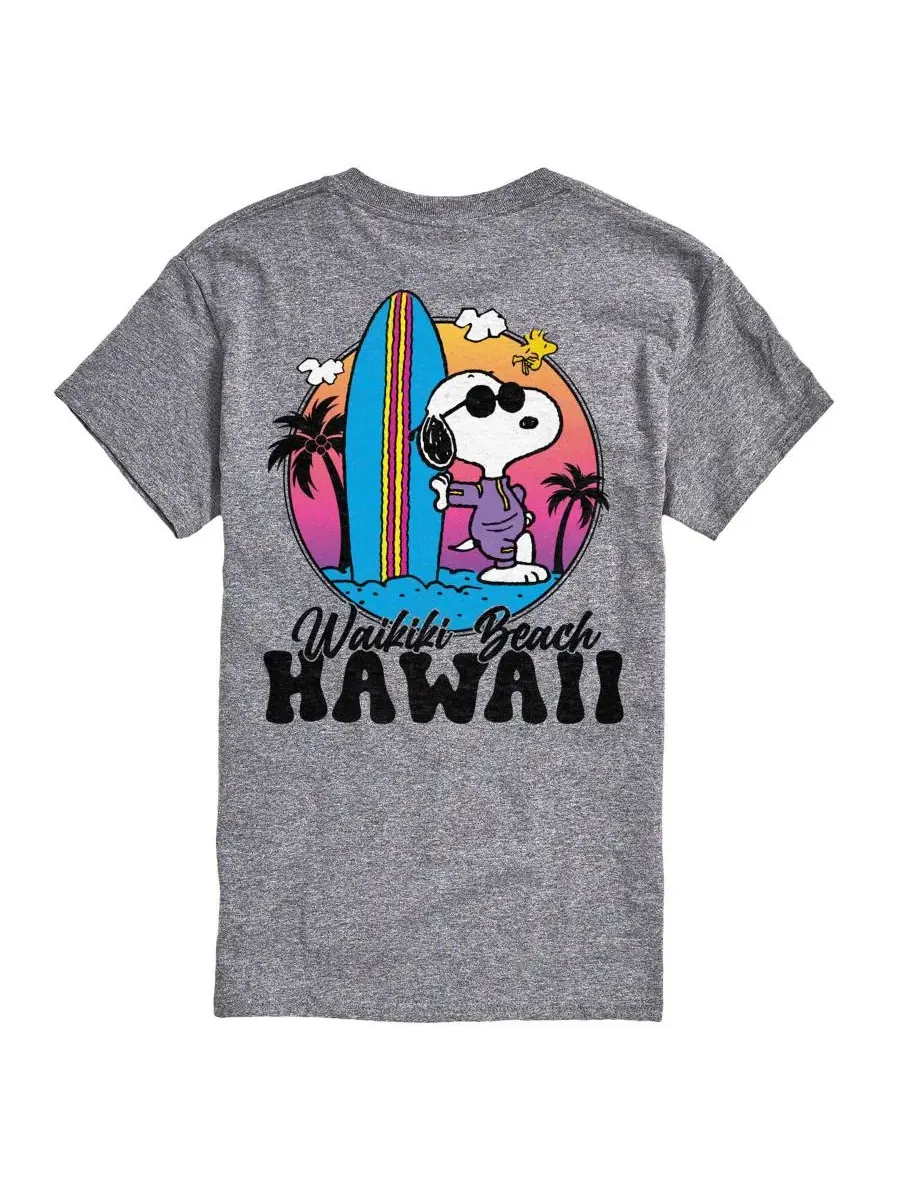 Футболка с коротким рукавом с принтом Peanuts Snoopy Surf AIRWAVES, Athlectic Heather — изображение 1 из 3
