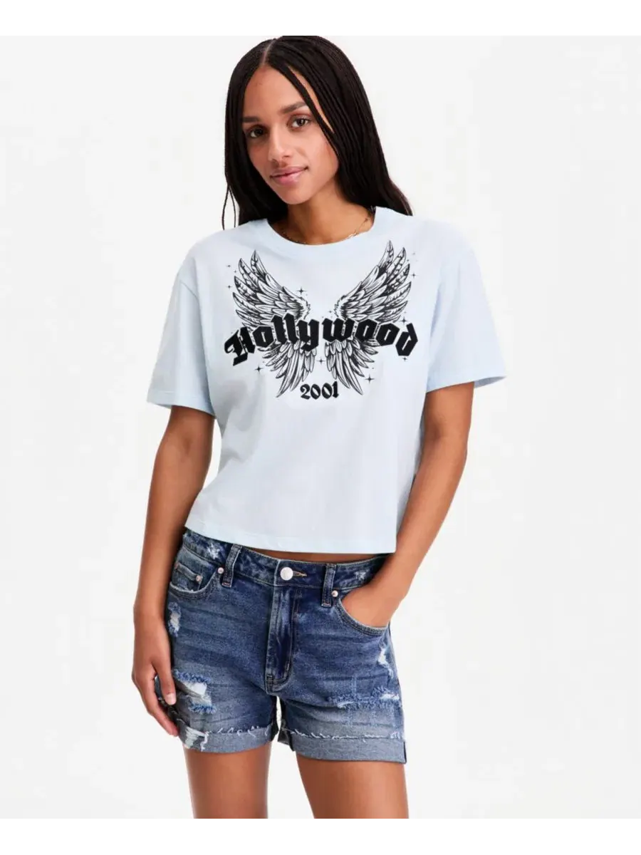 Футболка с принтом Hollywood Wings Rebellious One — синий