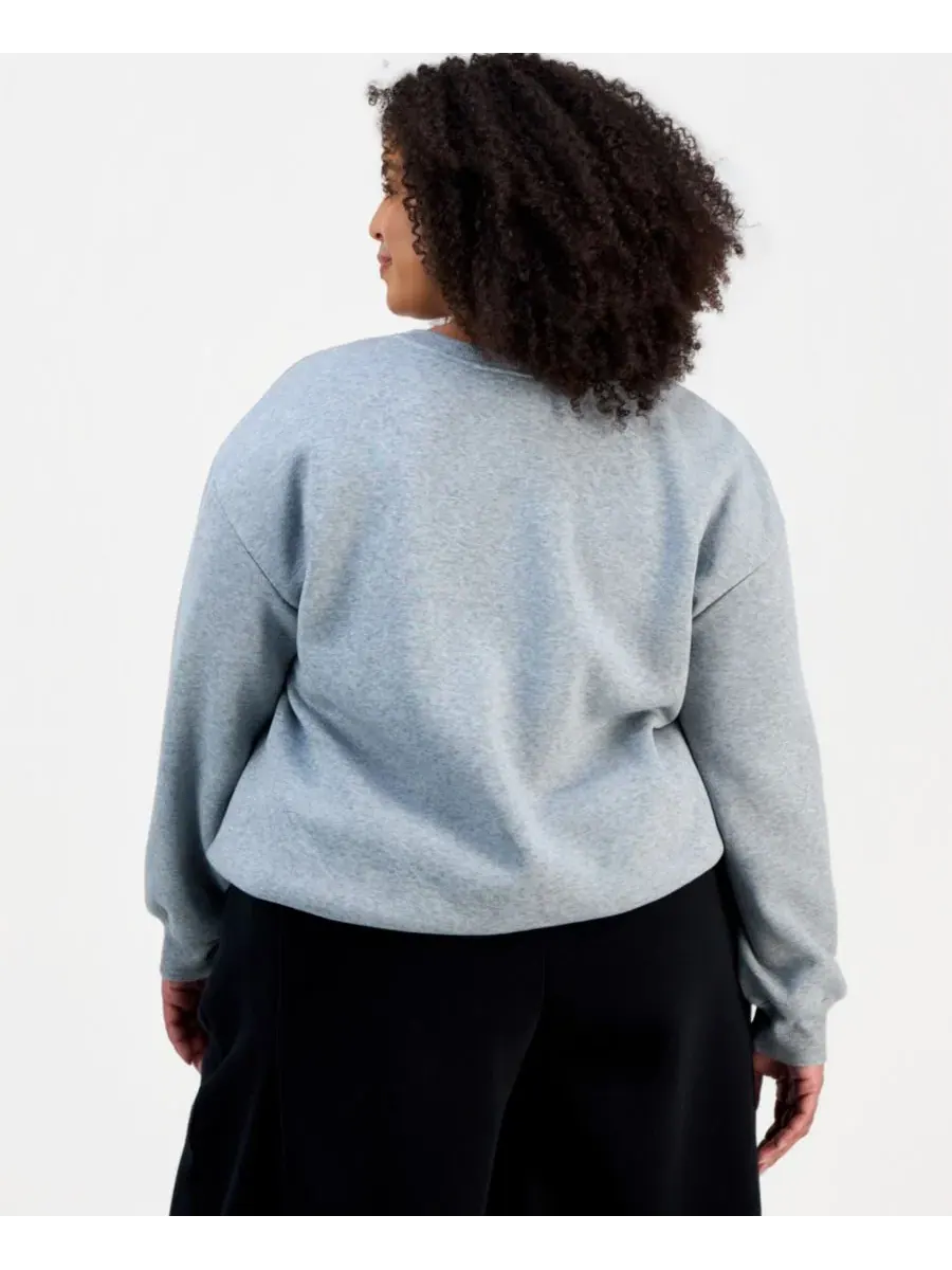 Свитшот с воланами по низу, модель Trendy Plus Size Bubble-Hem FULL CIRCLE TRENDS — изображение 2 из 3, светлый серый