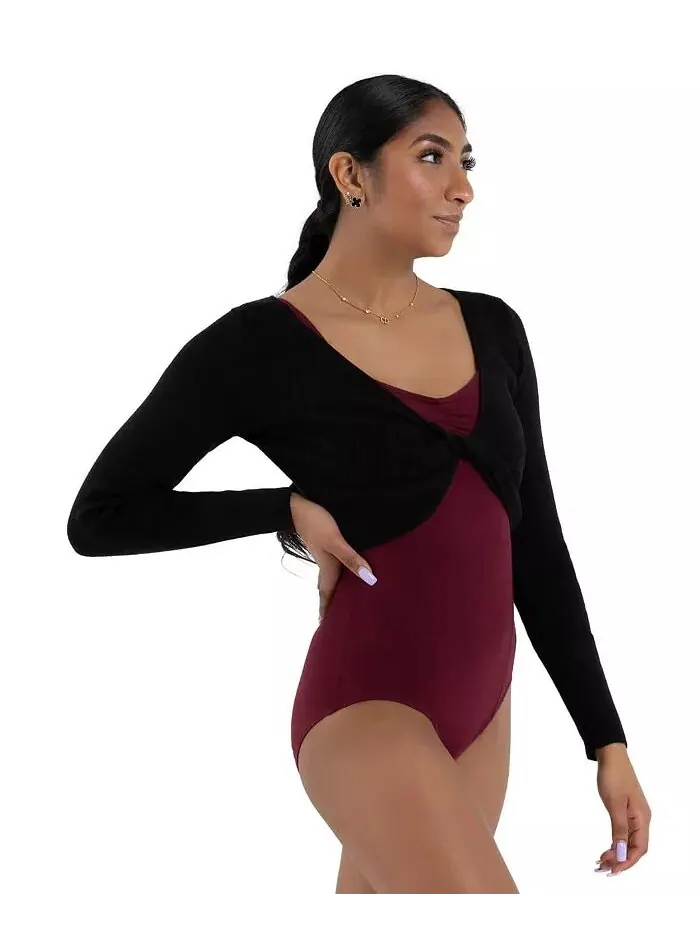 Женский топ-шраг с искусственным узлом Capezio — изображение 1 из 6, черный